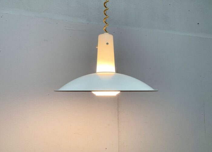 vintage german space age glass and metal pendant lamp from glashuette limburg 2