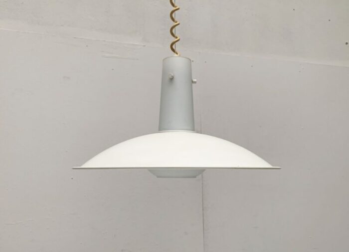 vintage german space age glass and metal pendant lamp from glashuette limburg 26