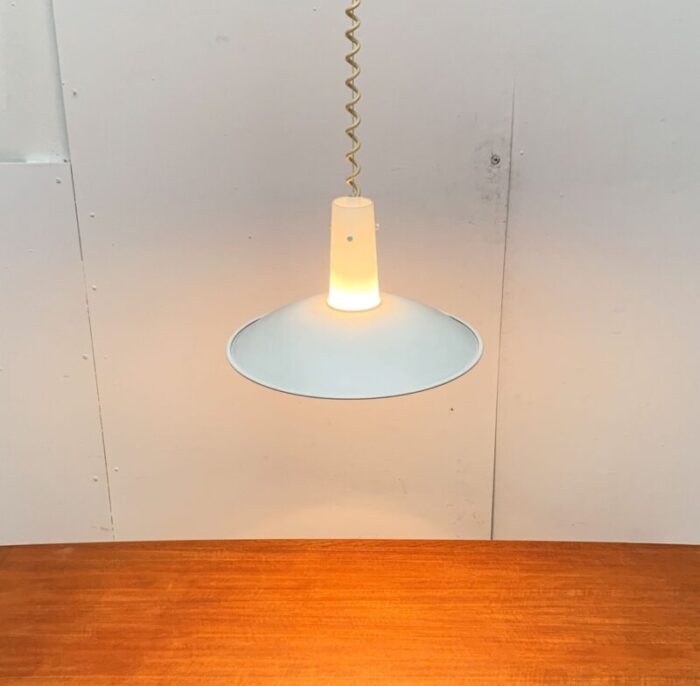 vintage german space age glass and metal pendant lamp from glashuette limburg 28