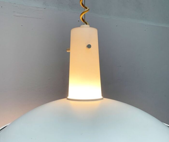 vintage german space age glass and metal pendant lamp from glashuette limburg 32