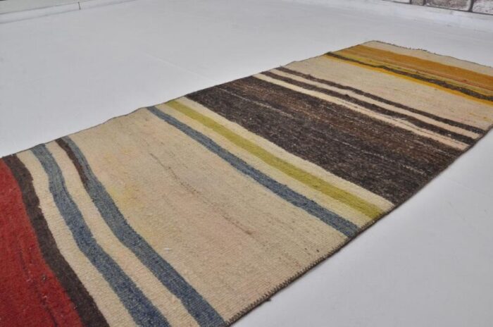 vintage handwoven colourful rug 1960s 2416