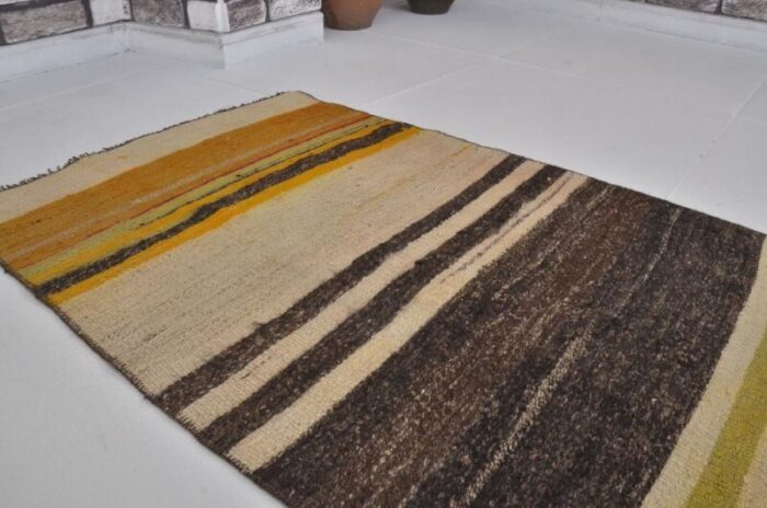 vintage handwoven colourful rug 1960s 3512