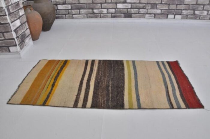 vintage handwoven colourful rug 1960s 3790