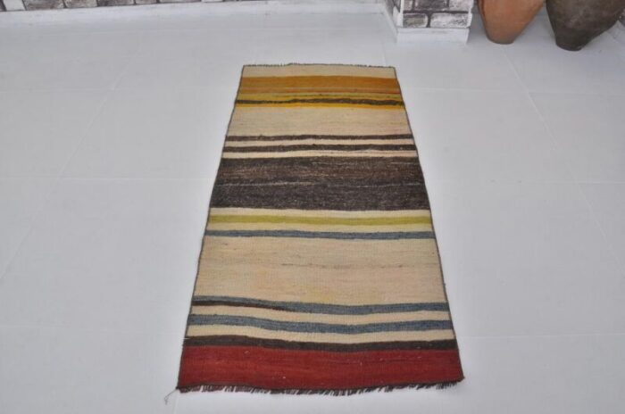 vintage handwoven colourful rug 1960s 5902