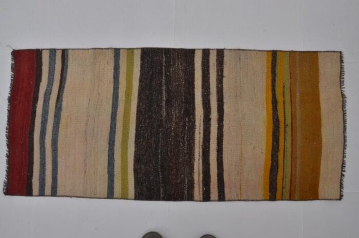 vintage handwoven colourful rug 1960s 6334