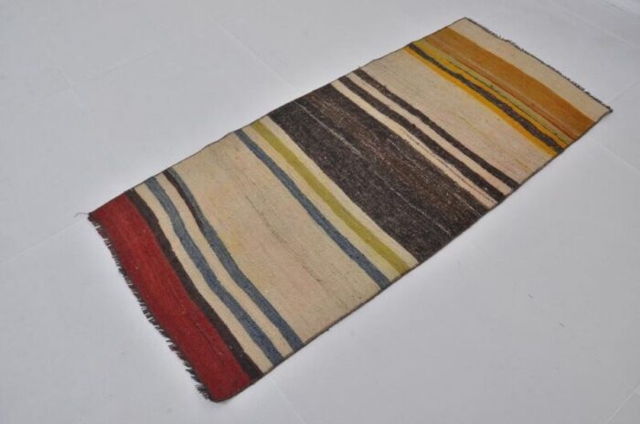 vintage handwoven colourful rug 1960s 7276