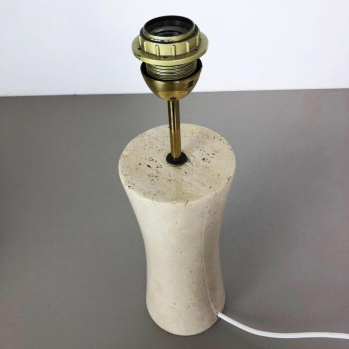 vintage hollywood regency travertine marble light base italy 1970s 18