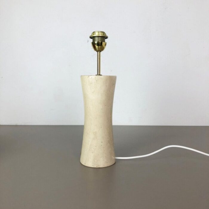 vintage hollywood regency travertine marble light base italy 1970s 19