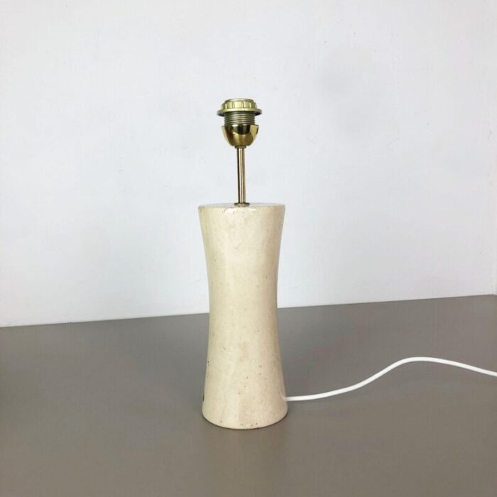 vintage hollywood regency travertine marble light base italy 1970s 4