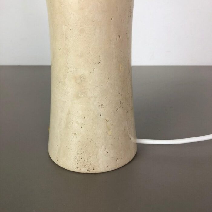 vintage hollywood regency travertine marble light base italy 1970s 6