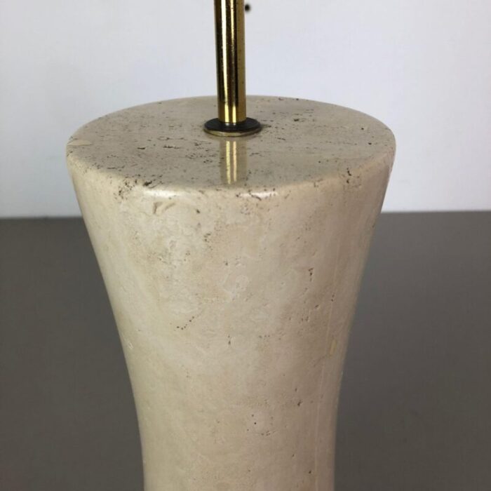 vintage hollywood regency travertine marble light base italy 1970s 7