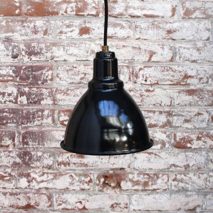 vintage industrial black enamel factory pendant hanging light 5