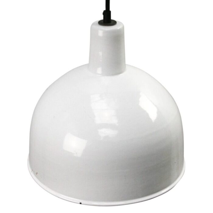 vintage industrial white enamel factory hanging light pendant 2