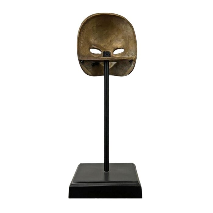 vintage italian brass miniature opera mask on custom stand 5745