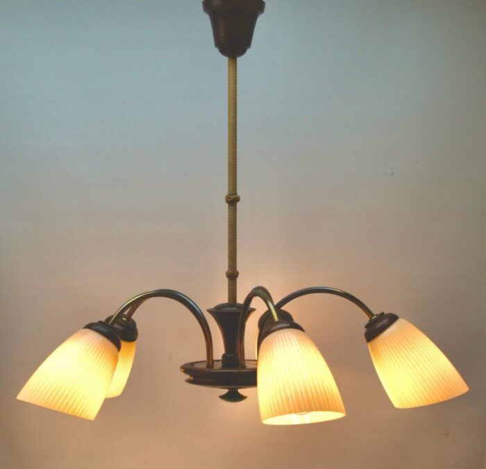 vintage italian chandelier with five arms 1960s 2