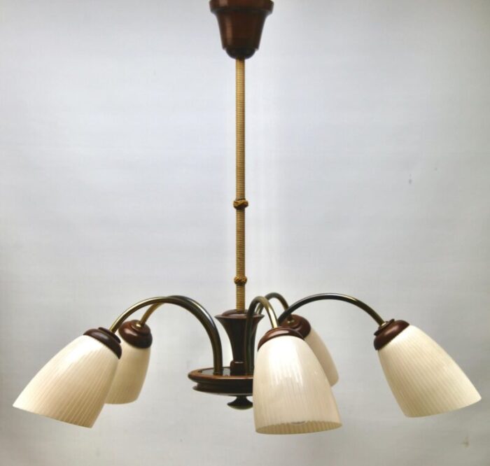 vintage italian chandelier with five arms 1960s 8