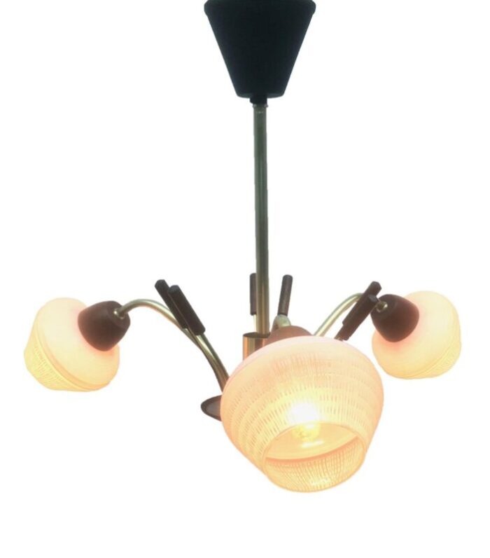 vintage italian chandelier with three arms in the style of stilnovo 1960s 2