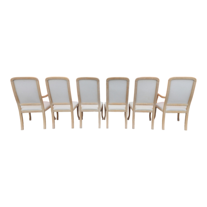 vintage italian decape cerused coastal modern faux pencil reed rattan transitional dining chairs set of 6 2266