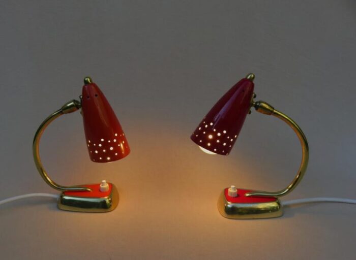 vintage italian delicate bedside lamps 1950s set of 2 1317