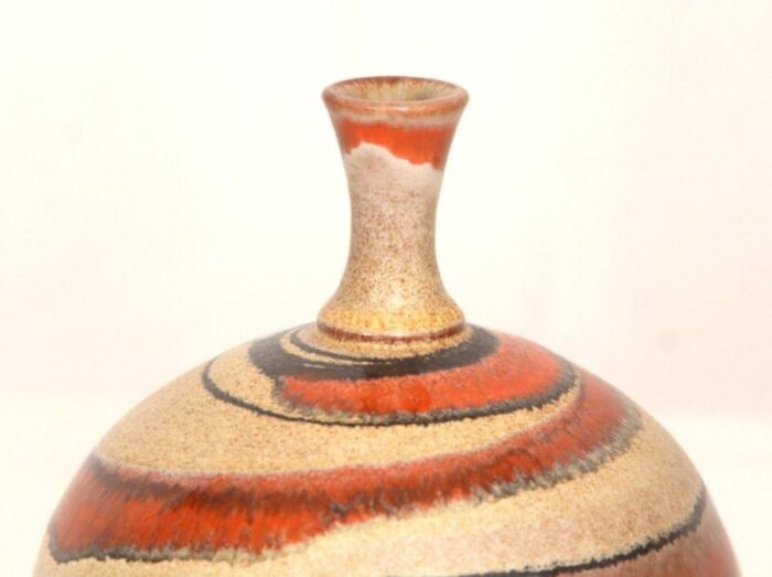 vintage italian lava glazed pottery vase 0977