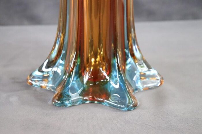 vintage italian red tall vase in murano art glass 1960s 1248