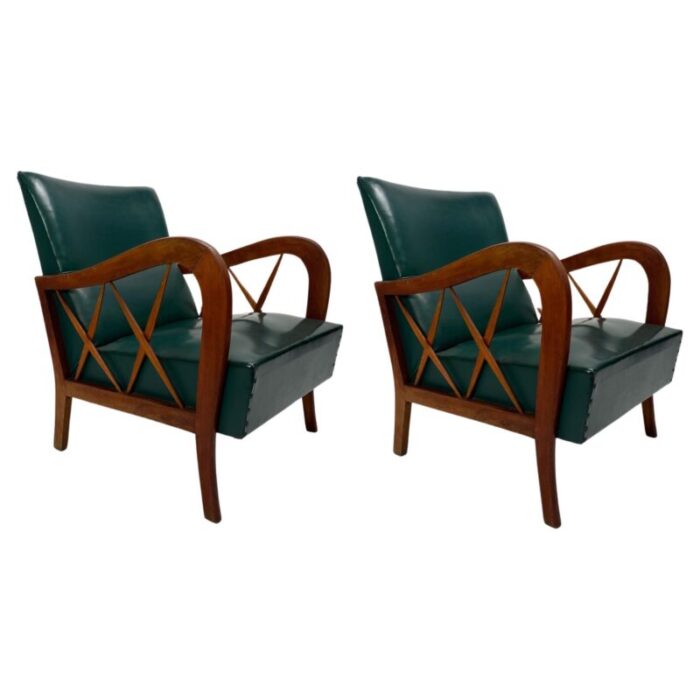 vintage italian wooden armchairs by paolo buffa 1950s set of 2 5816