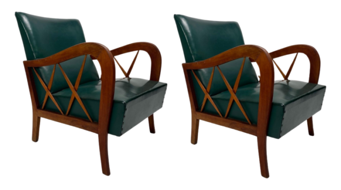 vintage italian wooden armchairs by paolo buffa 1950s set of 2 8422