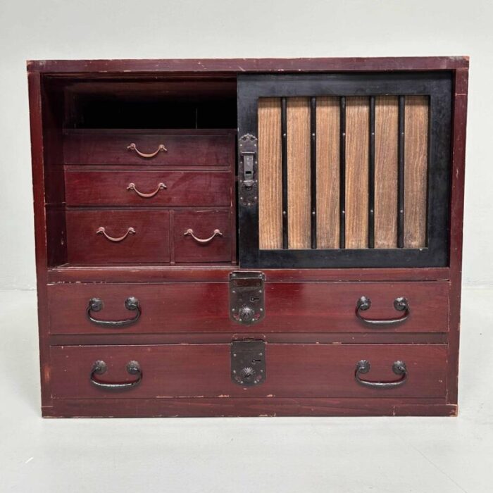 vintage japanese storage cabinet 1920s 6237