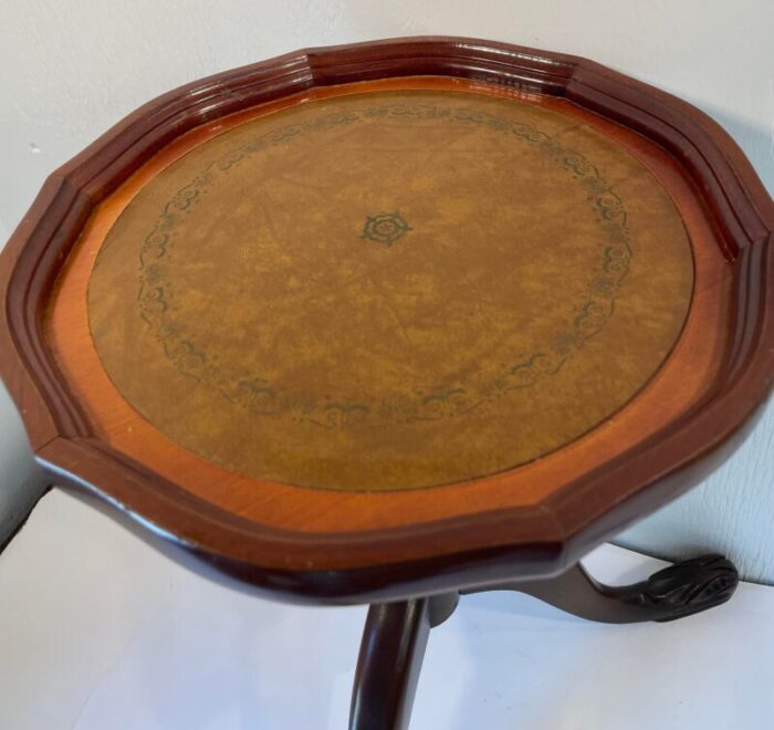 vintage leather top wine table 1460