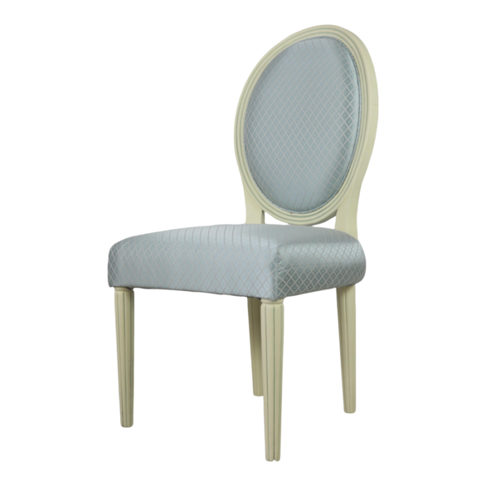 vintage light blue upholstered side chair 3570