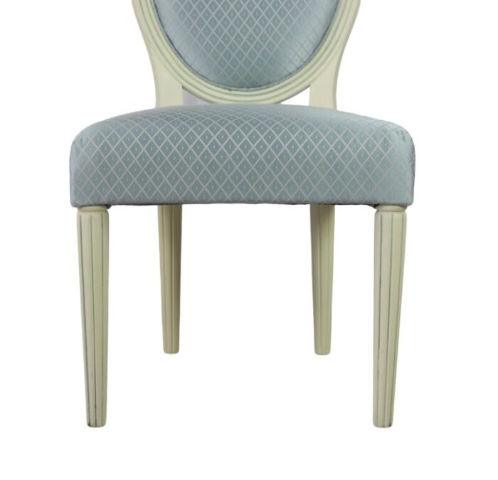 vintage light blue upholstered side chair 8766