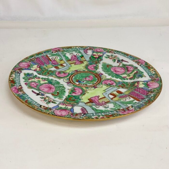 vintage mid century famille rose medallion porcelain plate japanese 3437