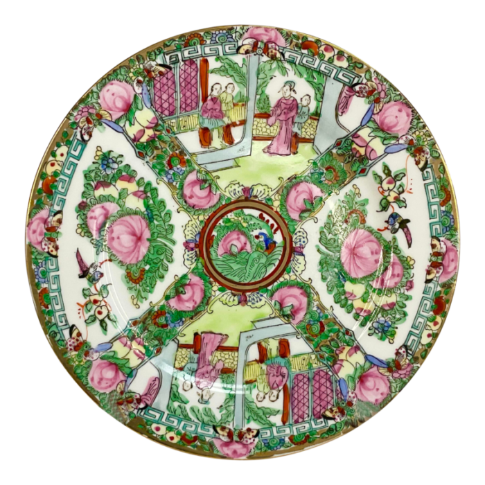 vintage mid century famille rose medallion porcelain plate japanese 4979