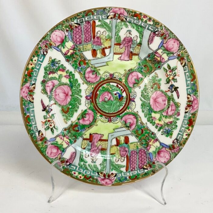 vintage mid century famille rose medallion porcelain plate japanese 5246