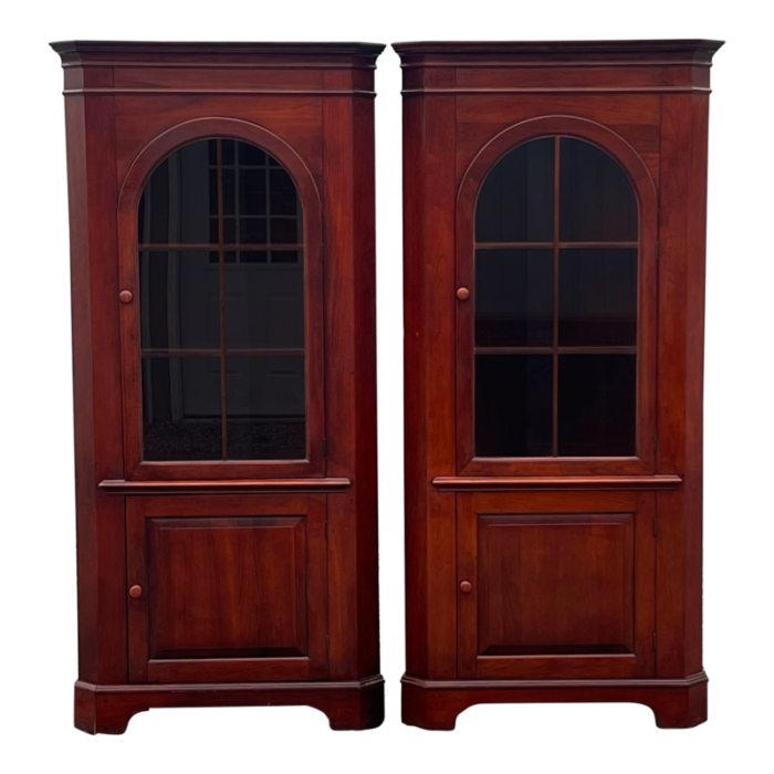 vintage mt vernon cherry corner cabinets a pair 0424