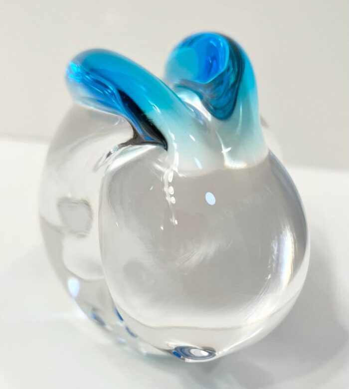 vintage murano glass attributed v nason clear and blue bunny rabbit figurine 4413