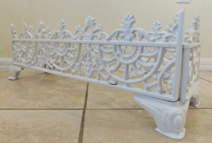 vintage ornate indooroutdoor patio white aluminum footed window box planter 3968