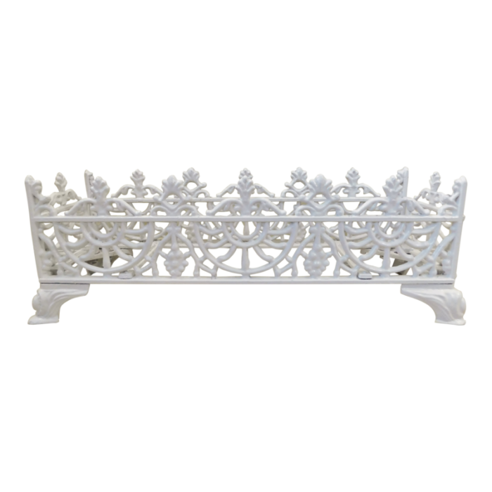 vintage ornate indooroutdoor patio white aluminum footed window box planter 6576