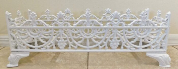 vintage ornate indooroutdoor patio white aluminum footed window box planter 8689