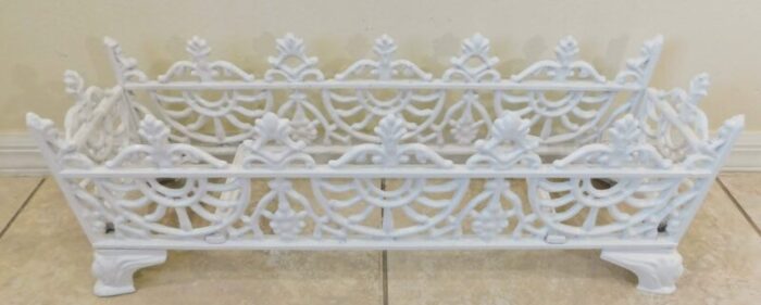 vintage ornate indooroutdoor patio white aluminum footed window box planter 9312