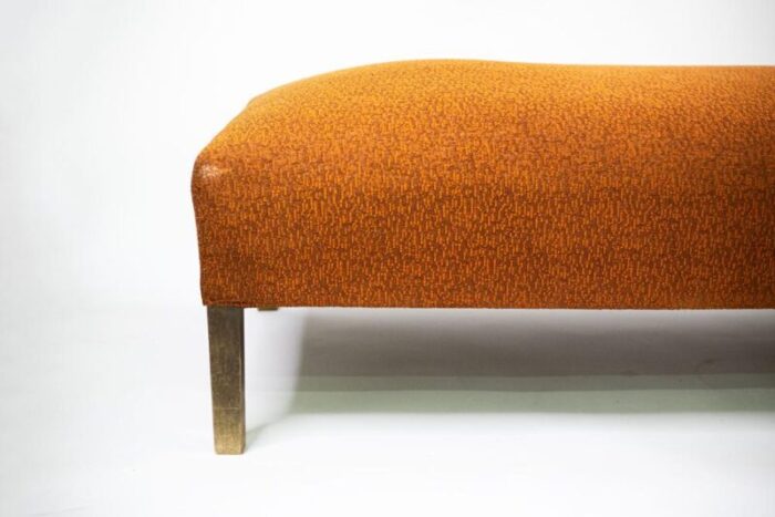 vintage ottoman in orange 1960s 3789