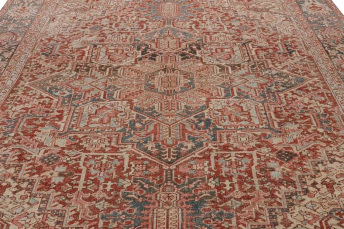 vintage persian heriz rug in red with medallion and florals from rug and kilim 3937