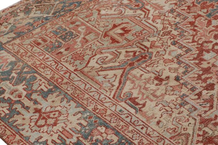 vintage persian heriz rug in red with medallion and florals from rug and kilim 7323