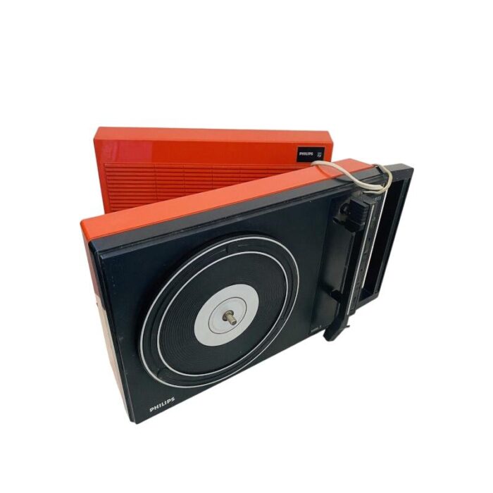 vintage portable turntablestereo 200 by philips 1970s 2342