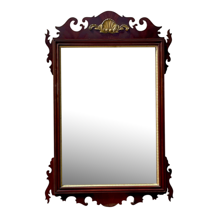 vintage regency chippendale gilt clam shell mirror 9901