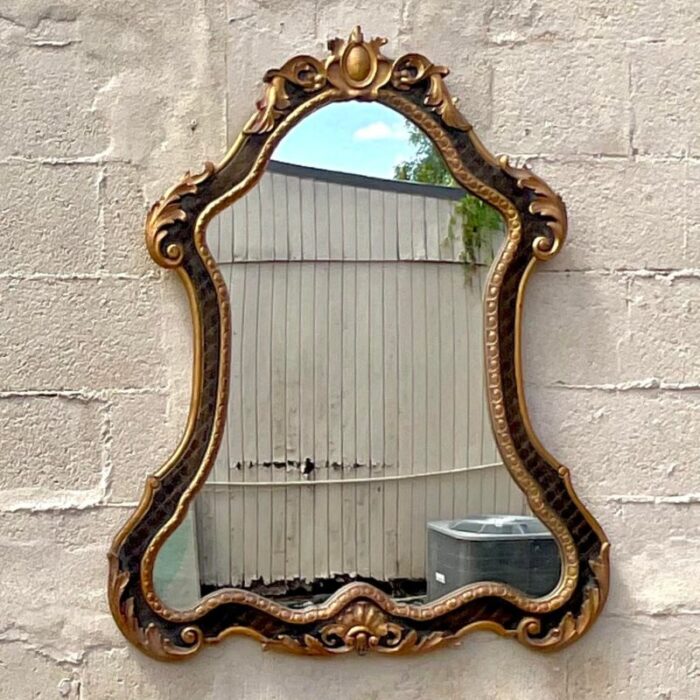 vintage regency ethan allen gilt tipped mirror 5177