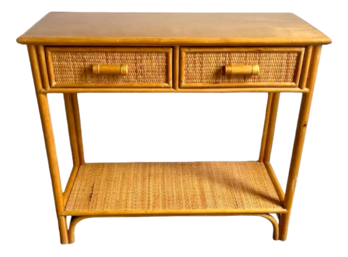 vintage spanish console table with two drawers 4339