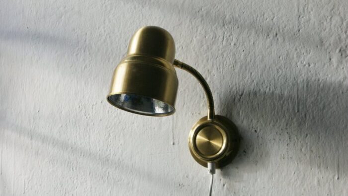 vintage swedish brass wall lamp by ewa belysning 1960s 1