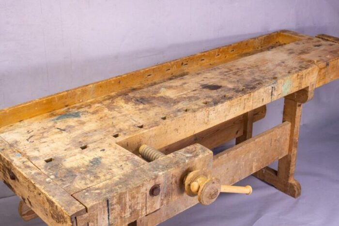 vintage swedish carpenters workbench 1890s 0358