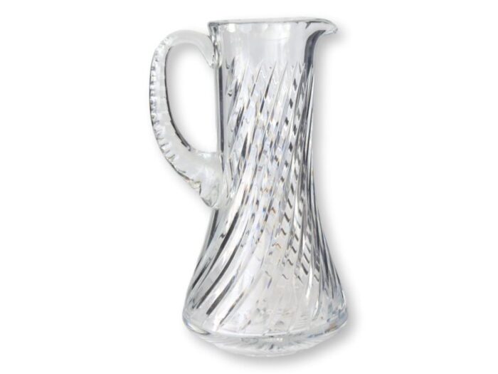 vintage swirled cut crystal beverage pitcher 2645